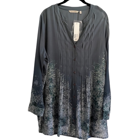 Soft Surroundings Top Women L Floral Pullover Tunic Boho Western Retro Classic - Picture 1 of 14